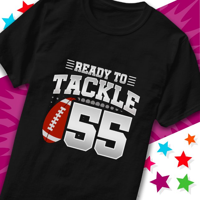T-shirt Prêt à s'attaquer à 55 Football Party 55e annivers (Créateur téléchargé)