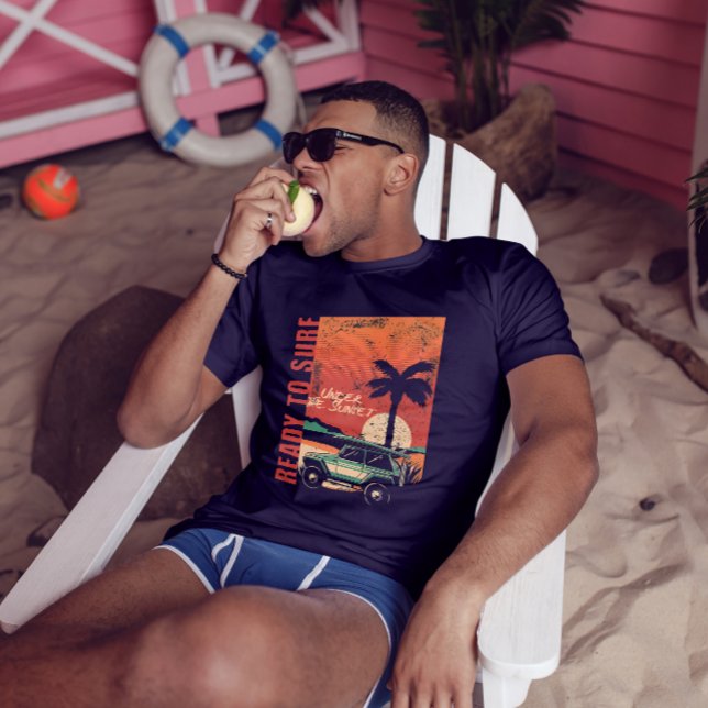 T-shirt Prêt À Surf Sous Le Coucher De Soleil (Créateur téléchargé)