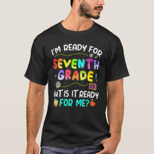 T-shirt Prêt Pour La Septième Année Retour À L'École Premi