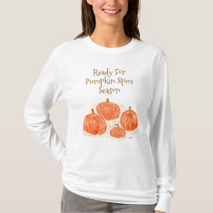 T-shirt Prêt pour le Citrouille d'aquarelle de saison des