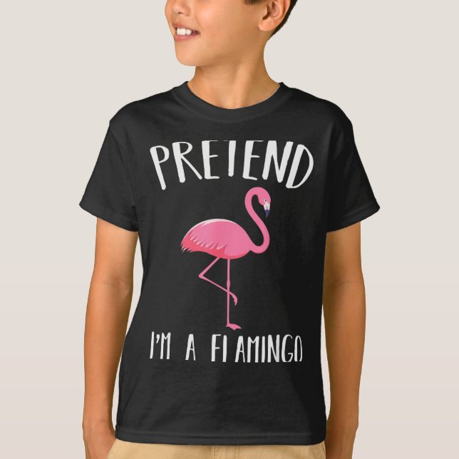 T-shirt Pretend I'm A Nk Flamingo Funny Halloween Costume  (Devant)