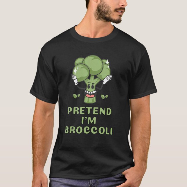 T-shirt Pretend I'm Broccoli  Lazy Costume Halloween Party (Devant)