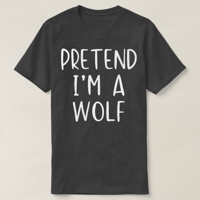 T-shirt Pretend Wolf Costume Halloween Lazy Easy  (Design devant)
