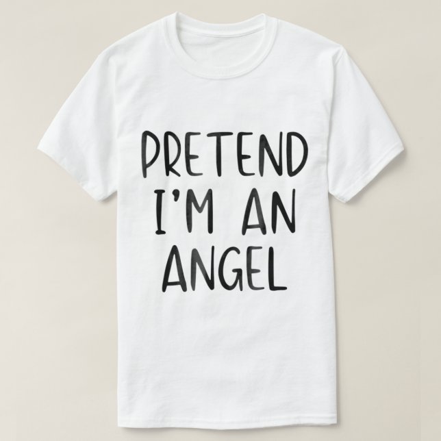 T-shirt Prétendre Costume Angel Halloween Lazy Easy (Design devant)