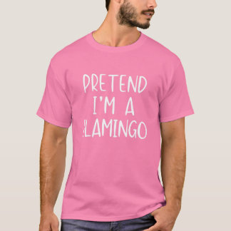 T-shirt Prétendre Flamant rose Costume Halloween Lazy Easy