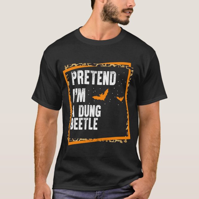 T-shirt Prétendre que je suis un bousier facile Lazy Hallo (Devant)