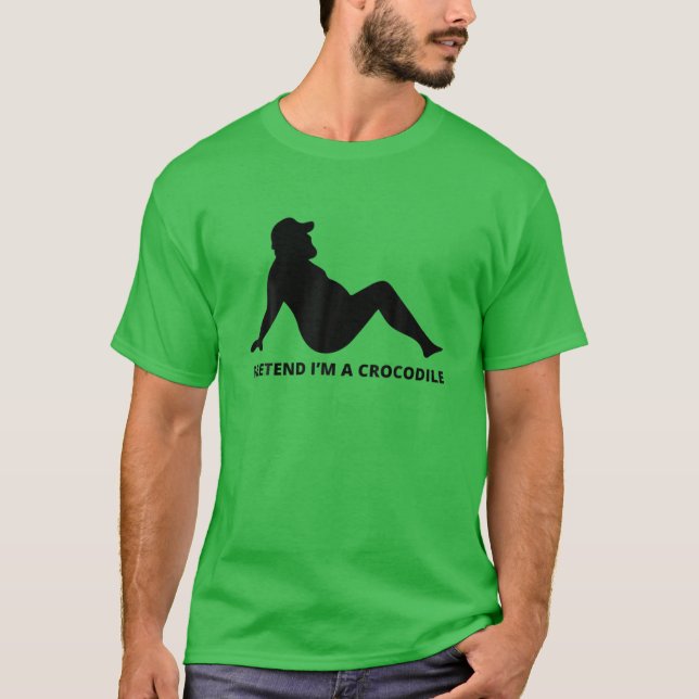 T-shirt Prétendre que je suis un crocodile simple Lazy Hal (Devant)