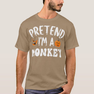 T-shirt Prétendre Que Je Suis Un Singe Costume Halloween H