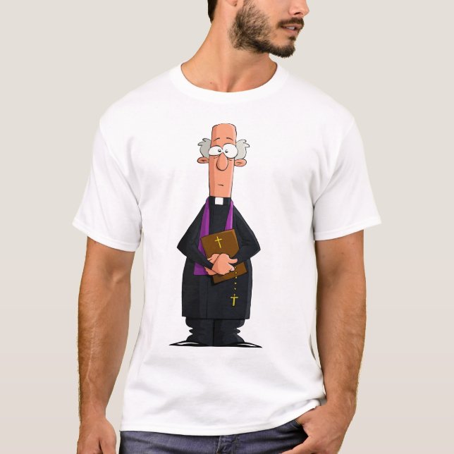 T-shirt Prêtre tenant la Bible IFunny Caractère du clergé (Devant)