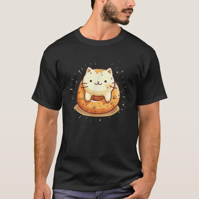 T-shirt Pretty cute Bagel Cat Costume for American Bagels  (Devant)