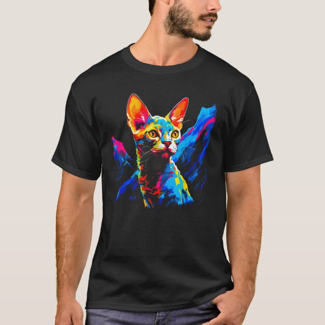 T-shirt Pretty Devon Rex Cat (Devant)