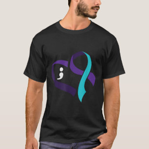T-shirt Prévention du suicide Coeur Semicolon Santé mental