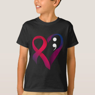 T-shirt Prévention du suicide Coeur Semicolon Santé mental