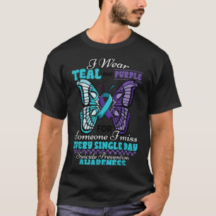 T-shirt Prévention du suicide Portez sarcelle violet Quelq