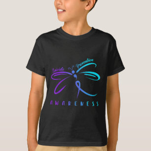 T-shirt Prévention du suicide Ruban violet sarcelle Dr