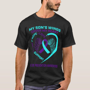T-shirt Prévention du suicide turquoise et pourri Fils H