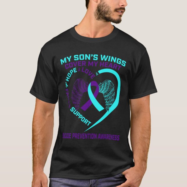 T-shirt Prévention du suicide turquoise et pourri Fils H (Devant)