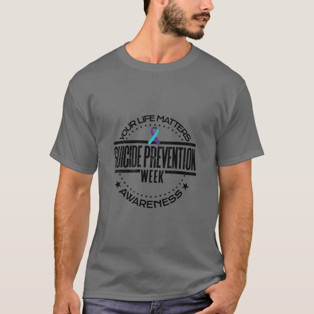 T-shirt Prévention du suicide Votre vie compte Sensibilisa (Devant)
