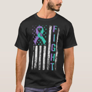 T-shirt Prévention Sensibilisation Turquoise pourpre Usa I