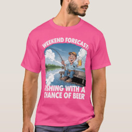 T-shirt Prévision du week-end : Pêche et bière - Pêche de 
