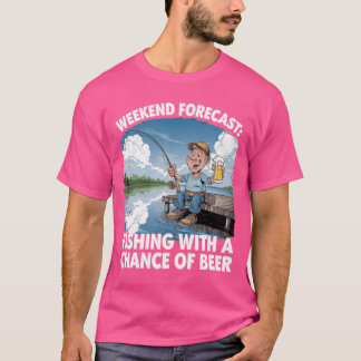 T-shirt Prévision du week-end : Pêche et bière - Pêche de