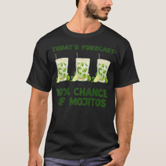 T-shirt PRÉVISIONS AUJOURD'HUI 100 CHANCE DE MOJITOS Mème 