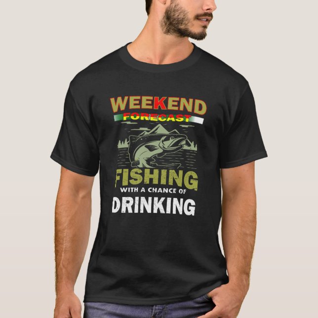 T-shirt Prévisions de fin de semaine Pêche (Devant)