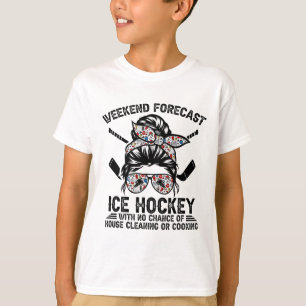 T-shirt Prévisions de week-end de hockey sur glace sans ch