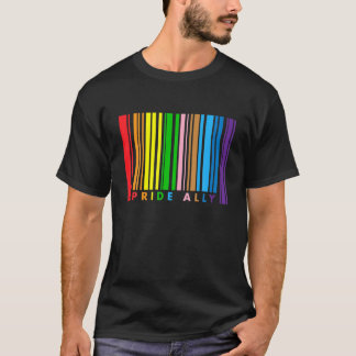 T-shirt Pride Ally Fier LGBTQIA LGBTQ LGBT Code barre Rain