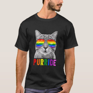 T-shirt Pride Chat Purride Gay Lgbtq Arc-en-ciel Drapeau R