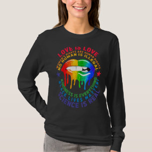 T-shirt Pride Lgbt Blm Égalité Rainbow Lips Lgbtq Amour