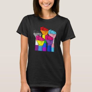 T-shirt Pride Lgbt Fist Humain Gay Lesbienne Transgenre Bi