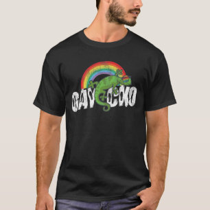 T-shirt Pride LGBT Rainbow Gaycko Gecko Lizard Retro