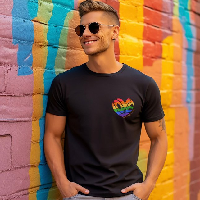 T-shirt Pride Love Gay Rainbow LGBTQ Nom Ou Texte Personna (Créateur téléchargé)