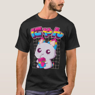 T-shirt Pride Pansexuelle Kawaii Chat Fraise Lait Pansexu