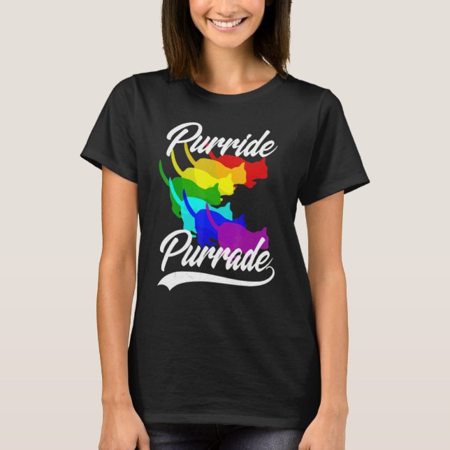 T-shirt Pride Parade Chat Purride Purrade Essentia (Devant)