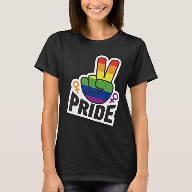 T-shirt Pride Peace femmes blk (Devant)