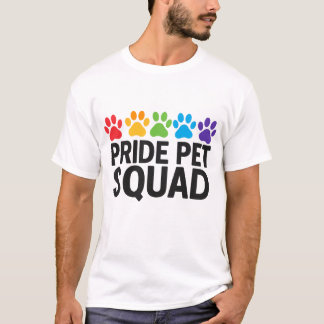 T-shirt Pride Pet Squad Empreinte de patte arc-en-ciel LGB