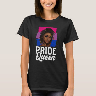 T-shirt Pride Queen Bisexual Drapeau Bisexualité Afro Femm