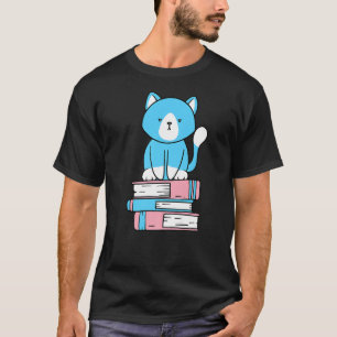 T-shirt Pride subtile transgenre Cute Livre de chat Pile T