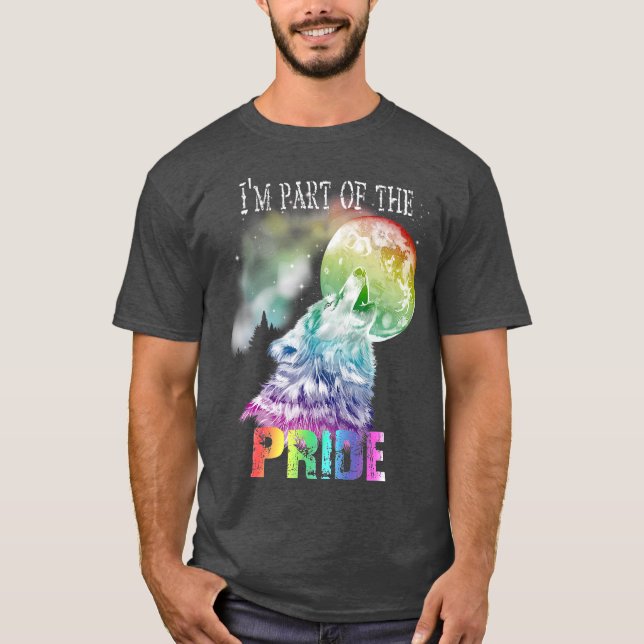 T-shirt Pride Wolf LGB Gay Lesbian (Devant)