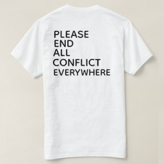 T-shirt PRIER POUR METTRE FIN À TOUS LES CONFLITS