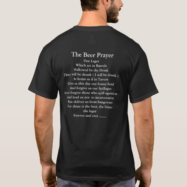 T-shirt Prière de bière Tee - shirt masculin (Dos)
