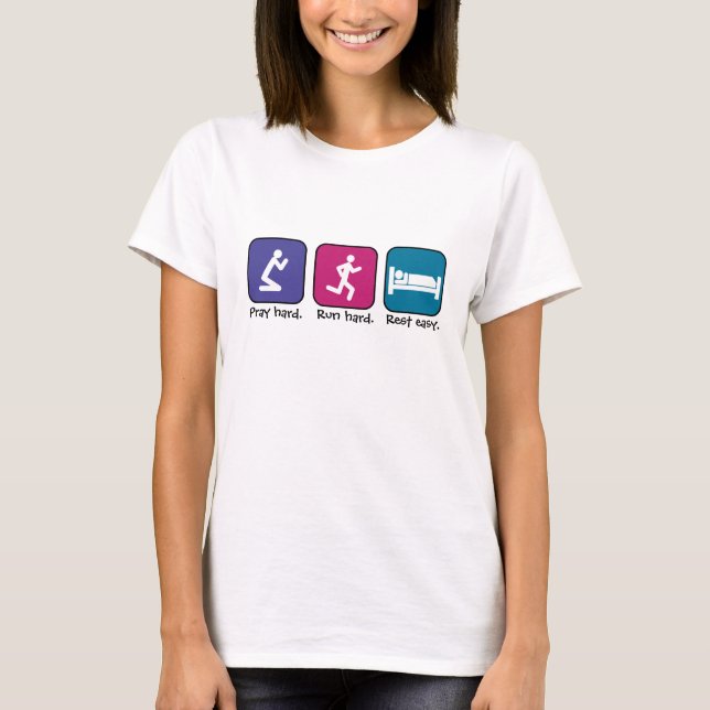 T-shirt Priez, courez, femmes de repos (Devant)