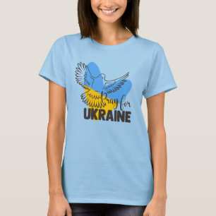 T-shirt Priez pour le cœur et la colombe de l'Ukraine