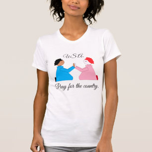 T-shirt Priez pour le pays : Blanc