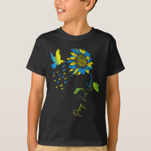 T-shirt Priez pour le tournesol du drapeau ukrainien Ukrai