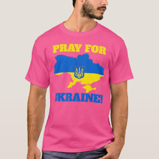 T-shirt Priez pour l'Ukraine Soutenez l'Ukraine Carte Gif
