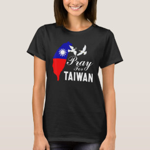 T-shirt Priez Pour Taïwan Soutenez Taïwanais Drapeau Coeur