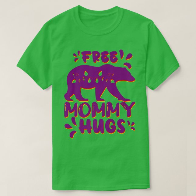 T-shirt Prime d'ours rouge jaune rose violet pour maman Hu (Design devant)